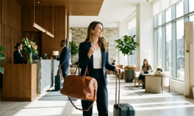 Pessoa conferindo detalhes para reservar hospedagem pela internet no celular antes da viagem