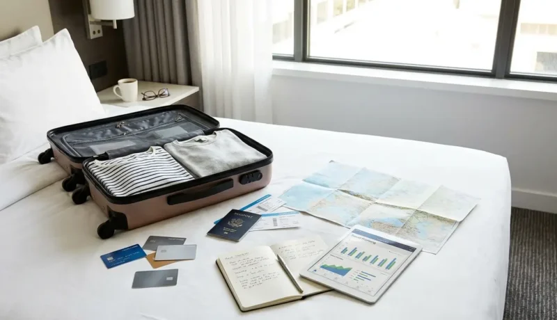 Viajante avaliando passagem com milhas antes de decidir a compra da viagem