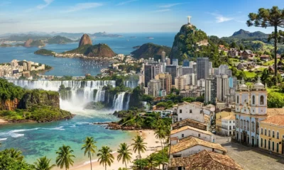 Montagem com paisagens de algumas das cidades mais visitadas do Brasil