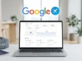 Notebook exibindo uma ferramenta de pesquisa e comparação de passagens aéreas no Google Voos.