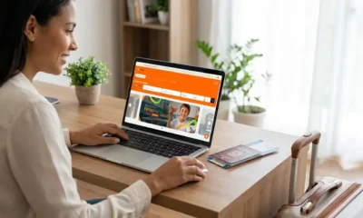 Pessoa comprando passagem aérea de última hora no site da FlipMilhas pelo computador