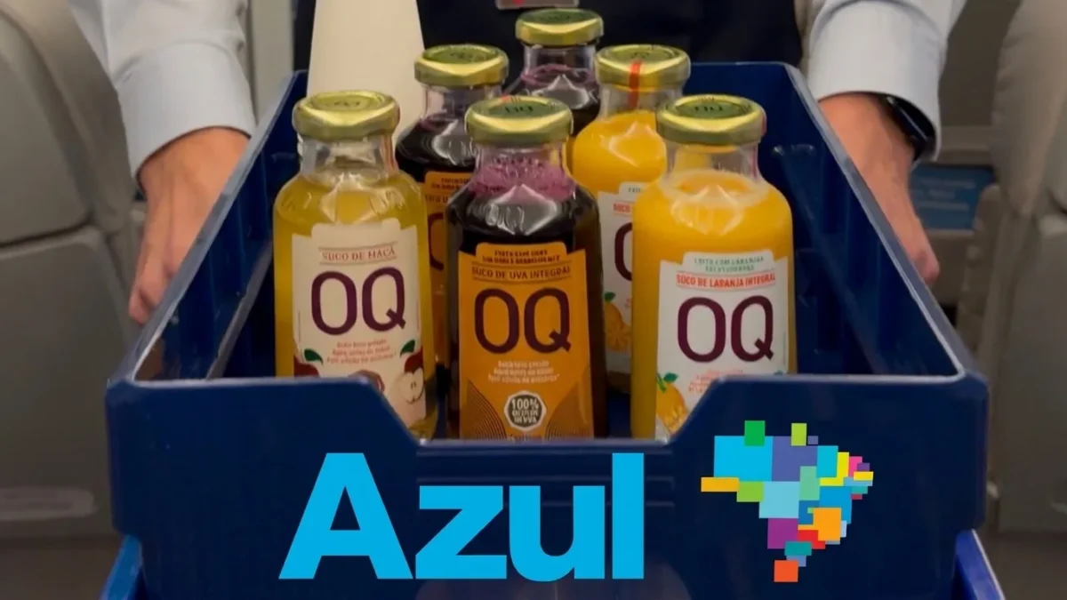 Passageiros da Azul ganham opção de sucos nacionais em rotas internacionais
