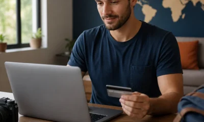 Como acumular milhas comprando pela internet com mais estratégia - destacada: Pessoa acumulando milhas comprando pela internet em um notebook