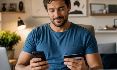 Como saber quantos pontos seu cartão acumula e onde consultar - destacada: Pessoa consultando quantos pontos o cartão acumula em aplicativo bancário