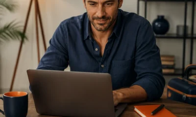 Como transferir pontos Esfera para milhas e evitar erros - destacada: Pessoa transferindo pontos Esfera para milhas pelo notebook