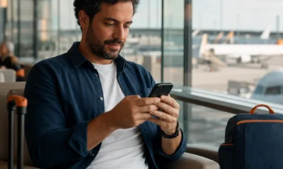Milhas Smiles expiram? Como conferir o prazo e evitar perdas - destacada: Passageiro consultando a validade das milhas Smiles no celular antes de viajar