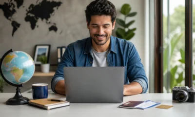 Clube Esfera vale a pena? Como decidir antes de assinar - Pessoa planejando viagens e avaliando o Clube Esfera em um notebook