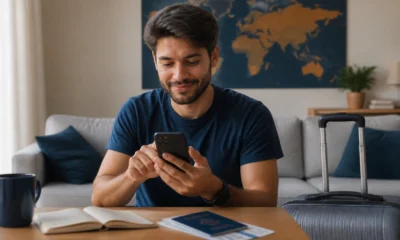 Como comprar passagem aérea no Pix com segurança e sem erros - Viajante comprando passagem aérea no Pix pelo celular