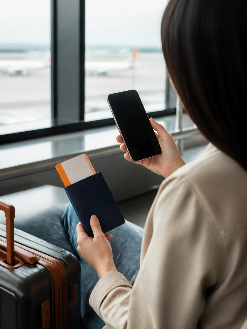 Como comprar passagem aérea no Pix com segurança e sem erros - Passageiro conferindo dados para comprar passagem aérea no Pix