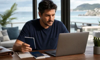 Como comprar passagem aérea para outra pessoa sem errar os dados - Pessoa conferindo dados para comprar passagem aérea para outra pessoa em um notebook