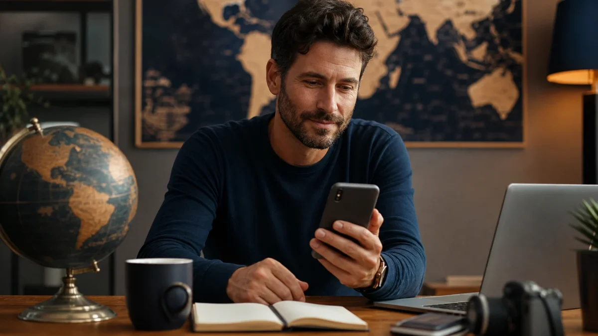 Como funciona a cotação de milhas e o que avaliar antes de vender - Pessoa consultando a cotação de milhas em um celular antes de vender o saldo