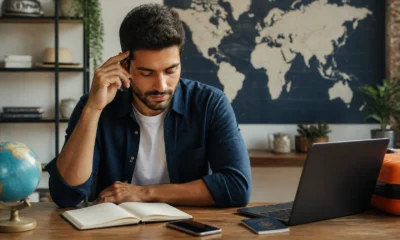 Como transferir pontos Livelo para TAP Miles&Go sem perder oportunidades - Passageiro organizando pontos Livelo para TAP Miles&Go antes de emitir uma viagem