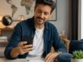 Como vender milhas LATAM Pass com segurança e avaliar a cotação - destacada: Pessoa avaliando como vender milhas LATAM Pass pelo celular