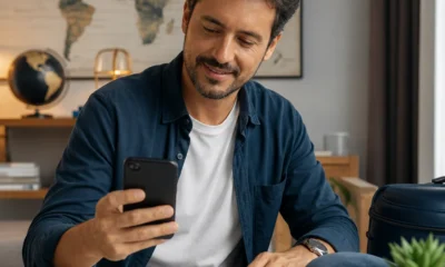 Como vender milhas LATAM Pass com segurança e avaliar a cotação - destacada: Pessoa avaliando como vender milhas LATAM Pass pelo celular