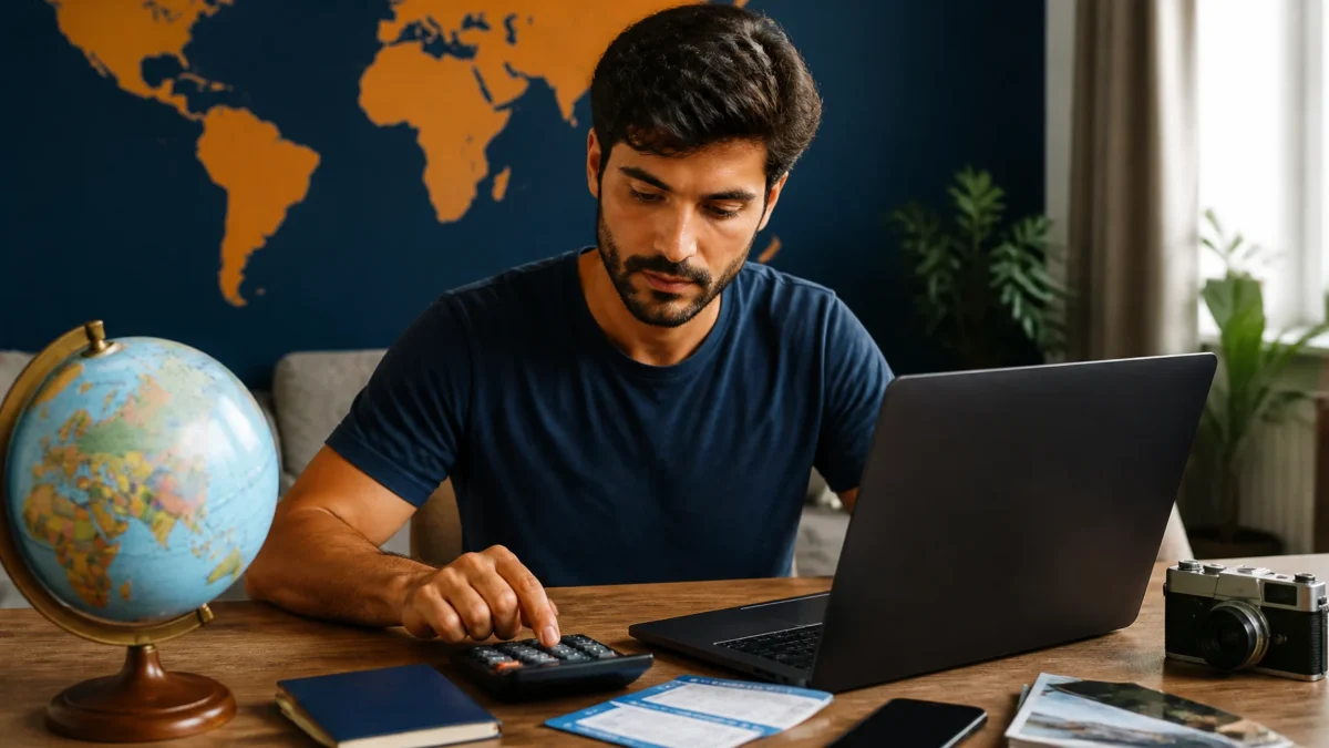 Comprar pontos Livelo vale a pena? Faça a conta antes de pagar - Pessoa calculando se comprar pontos Livelo vale a pena antes de planejar uma viagem