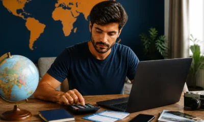 Comprar pontos Livelo vale a pena? Faça a conta antes de pagar - Pessoa calculando se comprar pontos Livelo vale a pena antes de planejar uma viagem