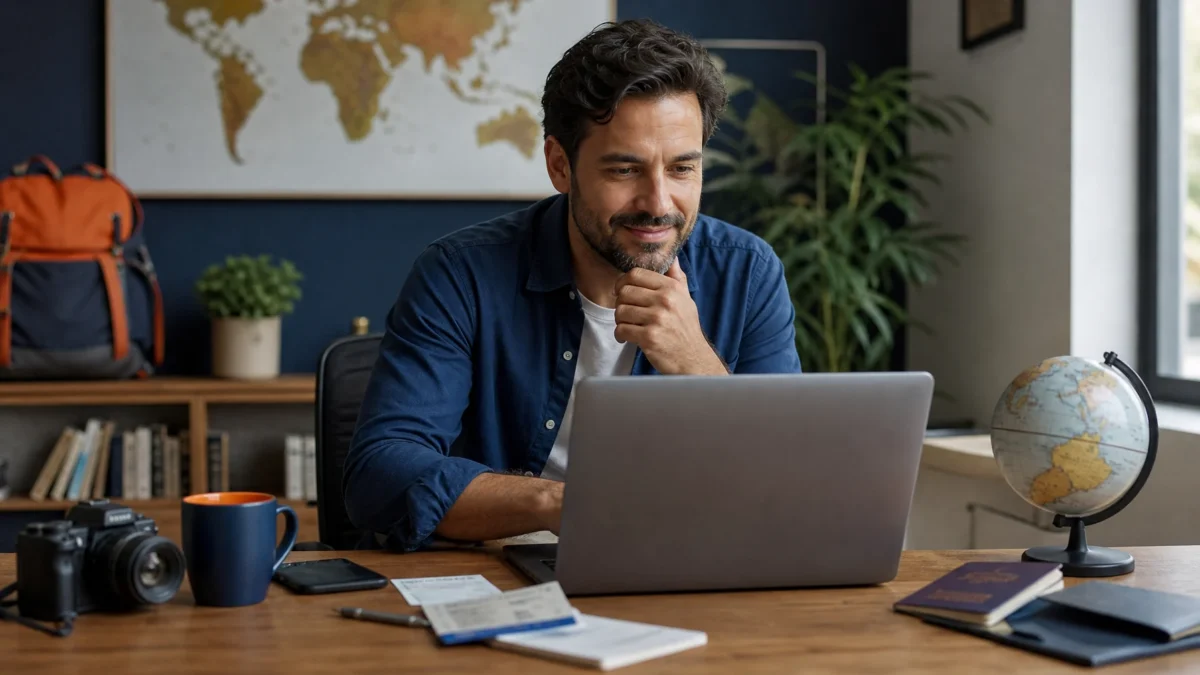 O que determina o valor do milheiro e por que ele varia - Pessoa analisando o valor do milheiro e a cotação de milhas em um notebook