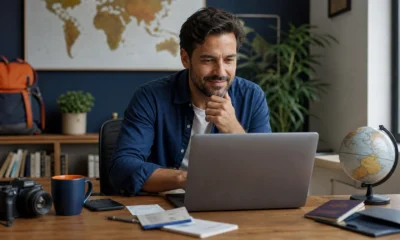 O que determina o valor do milheiro e por que ele varia - Pessoa analisando o valor do milheiro e a cotação de milhas em um notebook