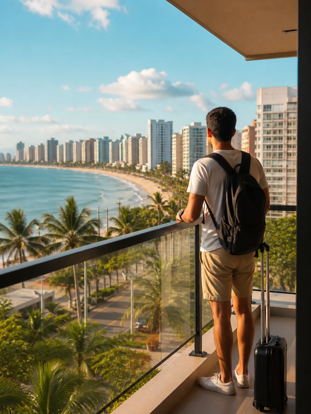 Onde ficar em Fortaleza: escolha o bairro ideal para sua viagem - Viajante escolhendo onde ficar em Fortaleza perto da orla