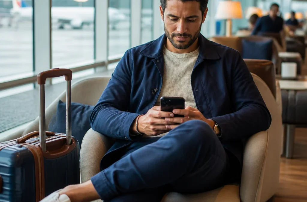 Pontos Azul Fidelidade expiram? Saiba como conferir e evitar perdas - destacada: Passageiro consultando a validade dos pontos Azul Fidelidade no celular