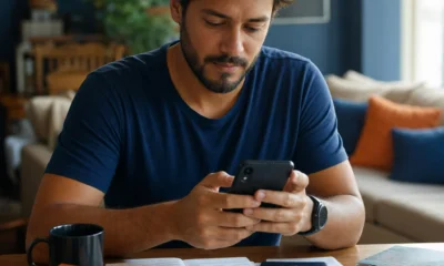 Pontos LATAM Pass expiram? Como consultar o prazo e evitar perdas - destacada: Passageira consultando a validade dos pontos LATAM Pass no celular antes de planejar uma viagem