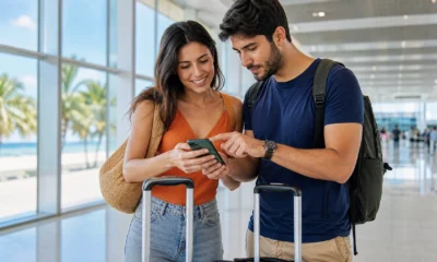 Qual aeroporto para Maragogi? Compare Maceió e Recife antes de viajar - Passageiros com malas planejando a chegada em Maragogi entre os aeroportos de Maceió e Recife