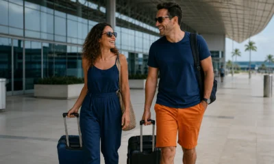 Qual aeroporto para Porto de Galinhas? Saiba como chegar pelo Recife - Viajantes com malas saindo do Aeroporto do Recife rumo a Porto de Galinhas