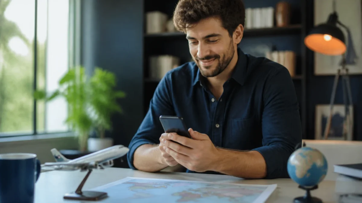 Quantidade mínima para vender milhas: como avaliar seu saldo - Pessoa conferindo a quantidade mínima para vender milhas em um celular