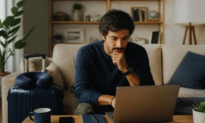 Vender pontos Esfera: entenda os caminhos antes de pedir cotação - Pessoa analisando saldo de pontos Esfera e opções de milhas em um notebook