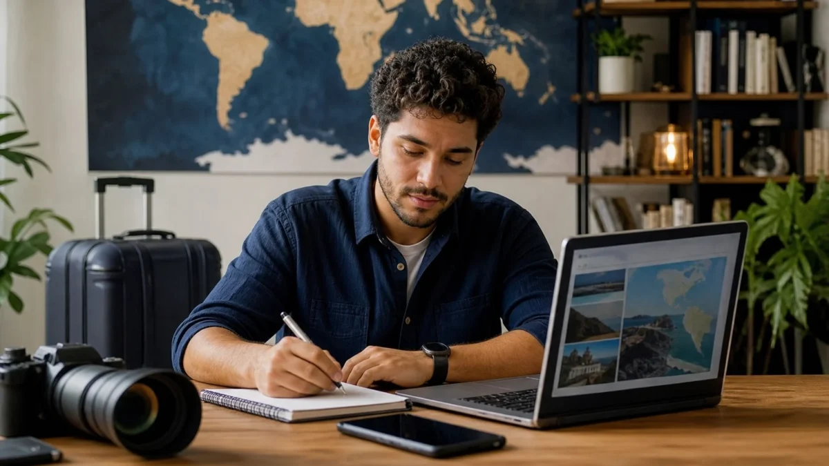 Afiliado de viagens vale a pena? Critérios para decidir antes de começar - Criador de conteúdo avaliando opções para atuar como afiliado de viagens