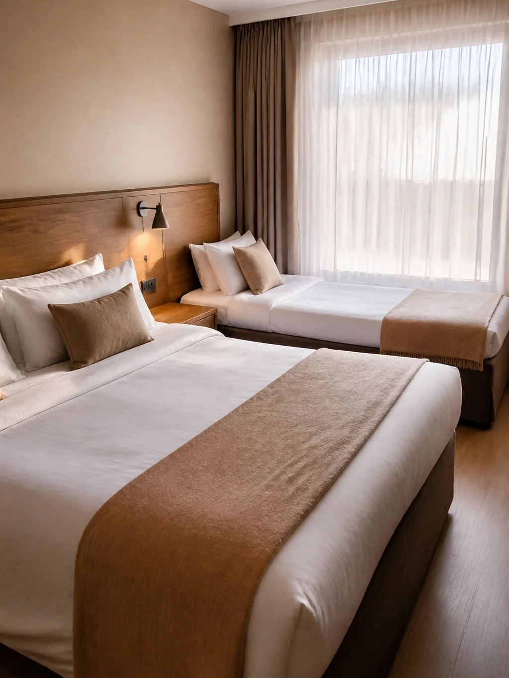 Cama extra no hotel: quando é possível pedir e o que conferir antes - Quarto preparado com cama extra no hotel para acomodar mais hóspedes