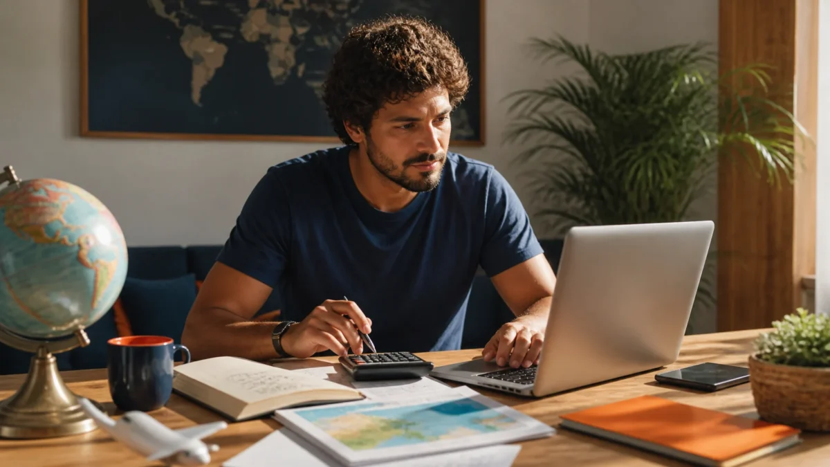 Comprar pontos Esfera vale a pena? Faça a conta antes de aproveitar ofertas - Pessoa calculando se comprar pontos Esfera vale a pena antes de emitir uma passagem