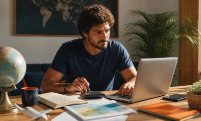 Comprar pontos Esfera vale a pena? Faça a conta antes de aproveitar ofertas - Pessoa calculando se comprar pontos Esfera vale a pena antes de emitir uma passagem