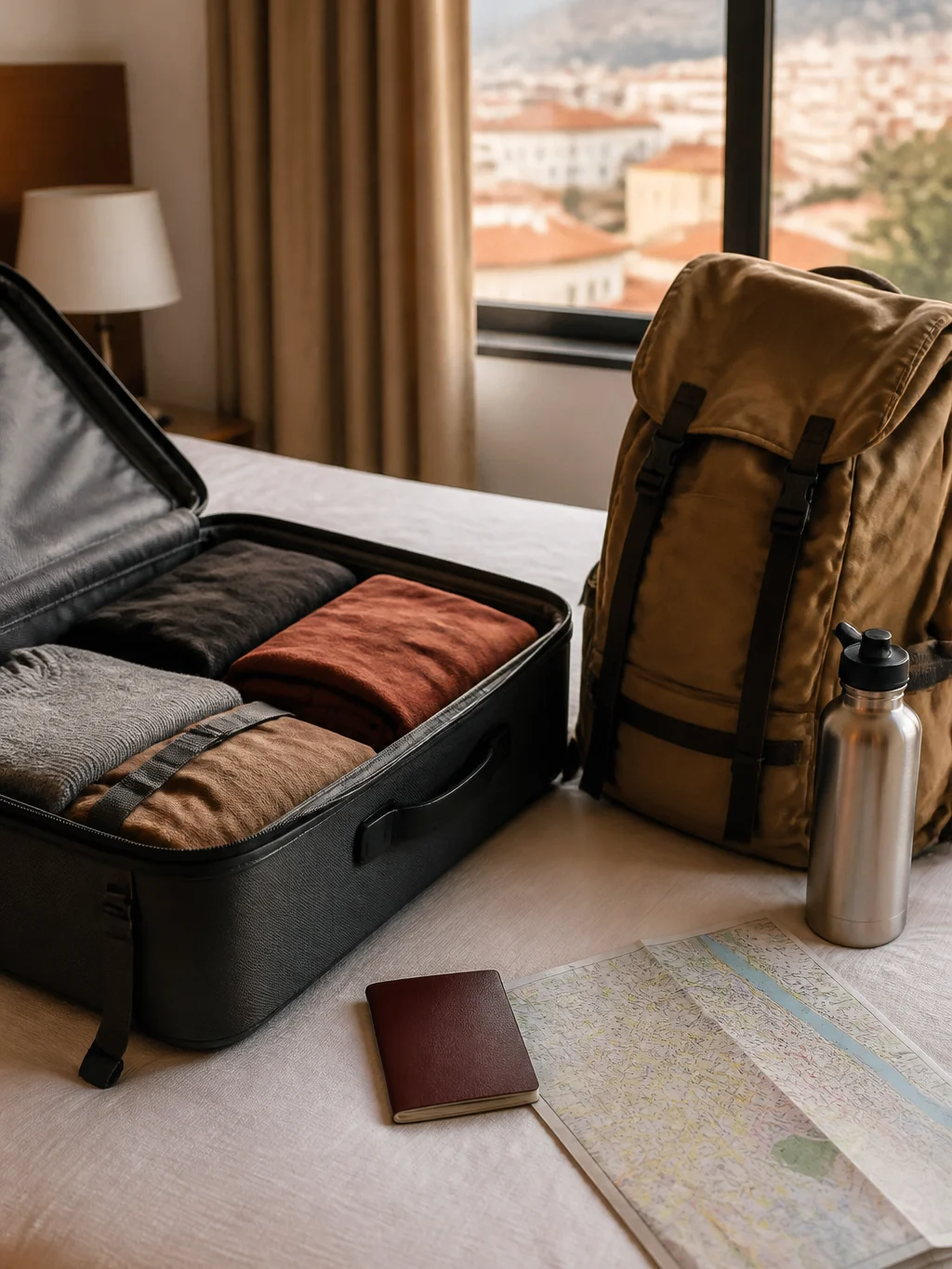 Destinos baratos na América do Sul: como planejar sem surpresas - Mala e mochila organizadas para destinos baratos na América do Sul