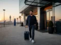 Hotel perto do aeroporto vale a pena? Veja quando a diária ajuda - Hotel perto do aeroporto com viajante e mala antes de um voo