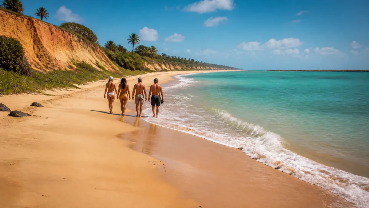 O que fazer em Porto Seguro: praias, história e passeios para combinar - Vista de praia com falésias e mar azul em Porto Seguro