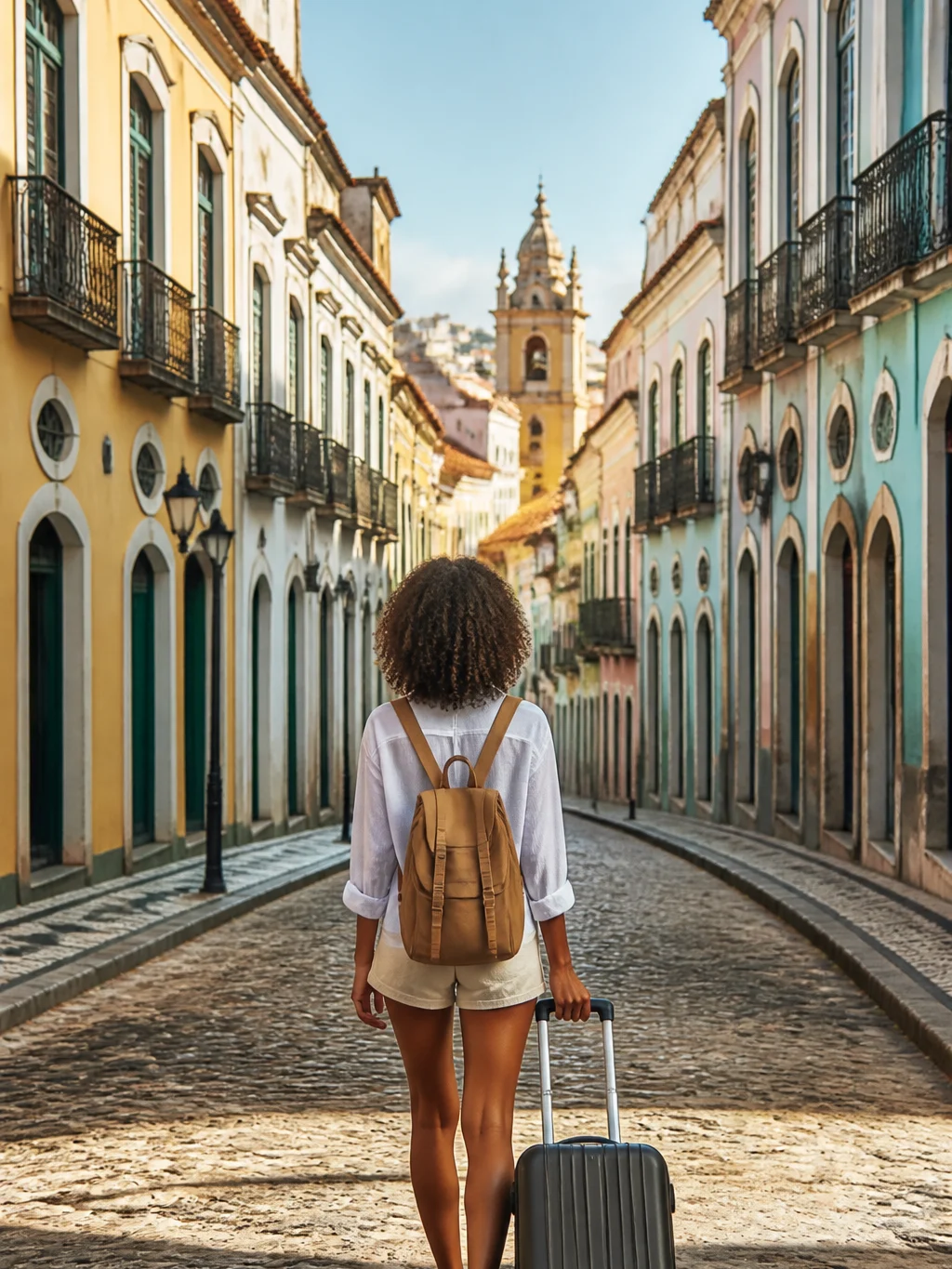 Onde ficar em Recife: bairros ideais para cada tipo de viagem - Viajante escolhendo onde ficar em Recife próximo a ruas históricas e atrações culturais
