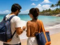 Pacote de viagem para Maceió: o que comparar antes de fechar - Casal observando o mar em Maceió enquanto planeja um pacote de viagem para Maceió