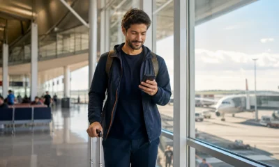 Pontos qualificáveis LATAM Pass: como funcionam para subir de categoria - Passageiro consultando pontos qualificáveis LATAM Pass antes de uma viagem
