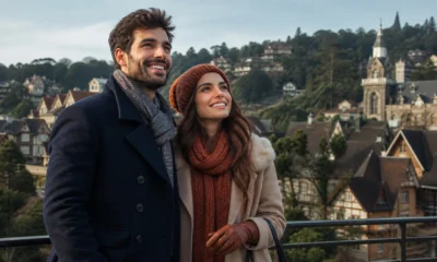 Quantos dias ficar em Gramado para aproveitar a viagem sem pressa - Casal observando a paisagem da Serra Gaúcha durante viagem para Gramado