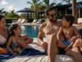 Resort para crianças: como escolher férias que funcionem para todos - Família com crianças aproveitando a área externa de um resort para crianças